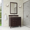 Brittany 36" Single Vanity, Burnished Mahogany, w/ 3 CM Tajnar Eclos Top