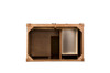 Brittany 36" Single Vanity, Saddle Brown w/ Single Hole 3 CM White Zeus Silestone Top & Backsplash