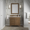Brittany 36" Single Vanity, Saddle Brown w/ 3 CM White Zeus Silestone Top