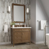 Brittany 36" Single Vanity, Saddle Brown w/ 3 CM White Zeus Silestone Top