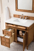 Brittany 36" Single Vanity, Saddle Brown w/ 3 CM White Zeus Silestone Top