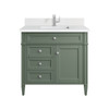 Brittany 36" Single Vanity, Smokey Celadon w/ Single Hole 3 CM White Zeus Top & Backsplash