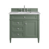 Brittany 36" Single Vanity, Smokey Celadon w/ 3 CM Carrara Marble Top