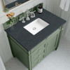 Brittany 36" Single Vanity, Smokey Celadon w/ 3 CM Charcoal Soapstone Top