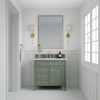 Brittany 36" Single Vanity, Smokey Celadon w/ 3 CM Eternal Jasmine Pearl Top