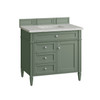 Brittany 36" Single Vanity, Smokey Celadon w/ 3 CM Eternal Jasmine Pearl Top