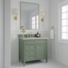 Brittany 36" Single Vanity, Smokey Celadon, w/ 3 CM Siberian Silestone Top
