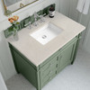 Brittany 36" Single Vanity, Smokey Celadon, w/ 3 CM Siberian Silestone Top