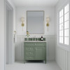 Brittany 36" Single Vanity, Smokey Celadon w/ 3 CM Victorian Silver Top