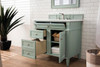 Brittany 36" Single Vanity, Sage Green w/ 3 CM White Zeus Silestone Top