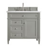 Brittany 36" Single Vanity, Urban Gray w/ 3 CM White Zeus Silestone Top