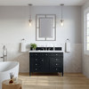 Brittany 48" Single Vanity, Black Onyx w/ 3 CM White Zeus Silestone Top