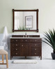 Brittany 48" Single Vanity, Burnished Mahogany w/ 3 CM Eternal Jasmine Pearl Silestone Top w/FreePower Wireless Charger