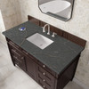 Brittany 48" Single Vanity, Burnished Mahogany w/ 3 CM Parisien Bleu Silestone Top w/FreePower Wireless Charger