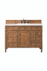 Brittany 48" Single Vanity, Saddle Brown w/ 3 CM White Zeus Silestone Top