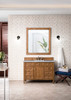 Brittany 48" Single Vanity, Saddle Brown w/ 3 CM Eternal Jasmine Pearl Silestone Top w/FreePower Wireless Charger