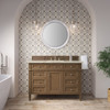 Brittany 48" Single Vanity, Saddle Brown, w/ 3 CM Tajnar Eclos Top w/FreePower Wireless Charger