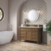 Brittany 48" Single Vanity, Saddle Brown, w/ 3 CM Tajnar Eclos Top w/FreePower Wireless Charger