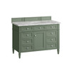 Brittany 48" Single Vanity, Smokey Celadon w/ 3 CM Carrara Marble Top