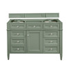 Brittany 48" Single Vanity, Smokey Celadon w/ 3 CM Eternal Jasmine Pearl Top