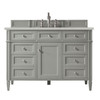Brittany 48" Single Vanity, Urban Gray, w/ 3 CM Siberian Silestone Top