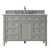 Brittany 48" Single Vanity, Urban Gray w/ 3 CM Victorian Silver Silestone Top