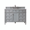 Brittany 48" Single Vanity, Urban Gray w/ 3 CM White Zeus Silestone Top