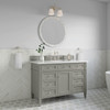 Brittany 48" Single Vanity, Urban Gray w/ 3 CM White Zeus Silestone Top