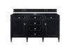Brittany 60" Double Vanity, Black Onyx w/ 3 CM Lime Delight Silestone Top