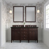 Brittany 60" Double Vanity, Burnished Mahogany, w/ 3 CM Phantome Eclos Top