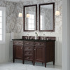 Brittany 60" Double Vanity, Burnished Mahogany, w/ 3 CM Phantome Eclos Top
