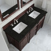 Brittany 60" Double Vanity, Burnished Mahogany, w/ 3 CM Phantome Eclos Top