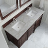 Brittany 60" Double Vanity, Burnished Mahogany w/ 3 CM Victorian Silver Silestone Top