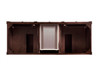 Brittany 60" Double Vanity, Burnished Mahogany, w/ 3 CM Tajnar Eclos Top w/FreePower Wireless Charger