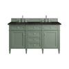 Brittany 60" Double Vanity, Smokey Celadon, w/ 3 CM Phantome Eclos Top