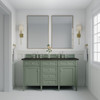 Brittany 60" Double Vanity, Smokey Celadon, w/ 3 CM Phantome Eclos Top