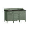 Brittany 60" Double Vanity, Smokey Celadon, w/ 3 CM Phantome Eclos Top