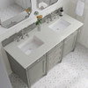 Brittany 60" Double Vanity, Urban Gray w/ 3 CM Lime Delight Silestone Top