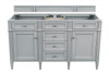 Brittany 60" Double Vanity, Urban Gray, w/ 3 CM Tajnar Eclos Top