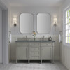 Brittany 60" Double Vanity, Urban Gray w/ 3 CM Parisien Bleu Silestone Top w/FreePower Wireless Charger
