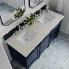Brittany 60" Double Vanity, Victory Blue, w/ 3 CM Siberian Silestone Top