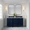 Brittany 60" Double Vanity, Victory Blue, w/ 3 CM Tajnar Eclos Top
