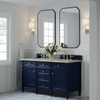 Brittany 60" Double Vanity, Victory Blue, w/ 3 CM Tajnar Eclos Top