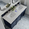 Brittany 60" Double Vanity, Victory Blue w/ 3 CM Eternal Jasmine Pearl Silestone Top w/FreePower Wireless Charger