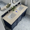 Brittany 60" Double Vanity, Victory Blue, w/ 3 CM Tajnar Eclos Top w/FreePower Wireless Charger
