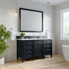 Brittany 60" Single Vanity, Black Onyx w/ 3 CM Lime Delight Silestone Top