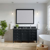 Brittany 60" Single Vanity, Black Onyx w/ 3 CM Parisien Bleu Silestone Top