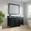 Brittany 60" Single Vanity, Black Onyx w/ 3 CM Parisien Bleu Silestone Top