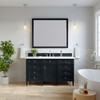 Brittany 60" Single Vanity, Black Onyx w/ 3 CM White Zeus Silestone Top