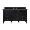Brittany 60" Single Vanity, Black Onyx w/ 3 CM Parisien Bleu Silestone Top w/FreePower Wireless Charger